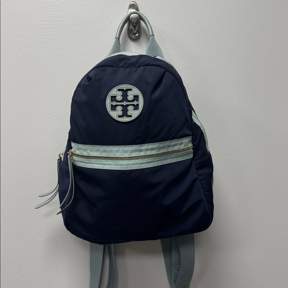 Tory Burch Dark Blue and Light Blue Backpack